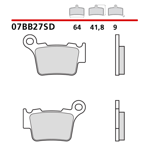 Brake pads Brembo Ducati 450 MX (25) rear standard 07BB27SD