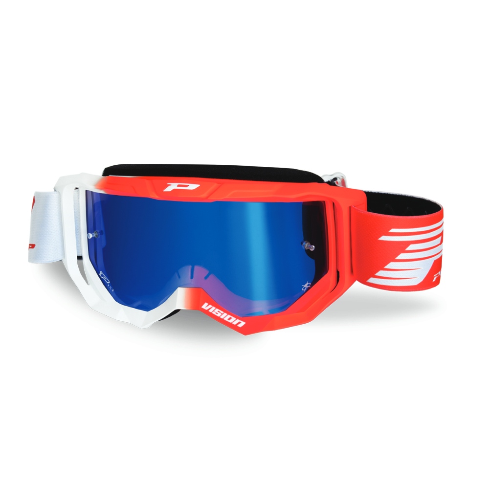 Goggles Pro Grip Vision - White Red mirrored lens blue Goggles Pro Grip Vision - White Red mirrored lens blue