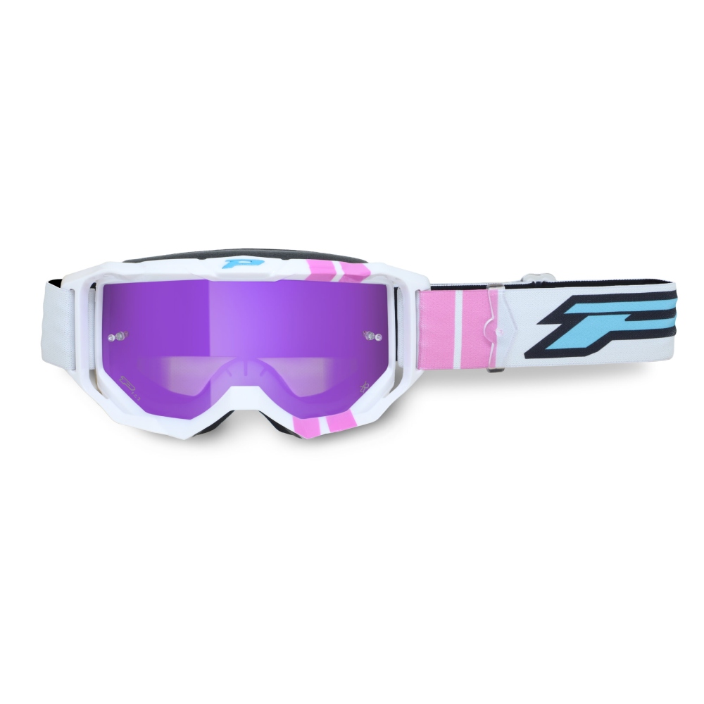 Goggles Pro Grip Vision Go - White Pink mirrored lens purple Goggles Pro Grip Vision Go - White Pink mirrored lens purple