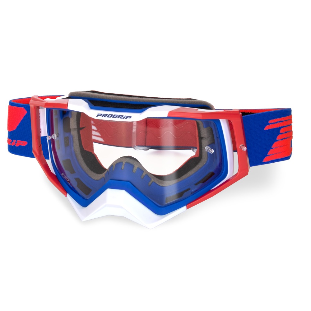 Goggles Pro Grip Rapid - Blue Red White clear lens Goggles Pro Grip Rapid - Blue Red White clear lens