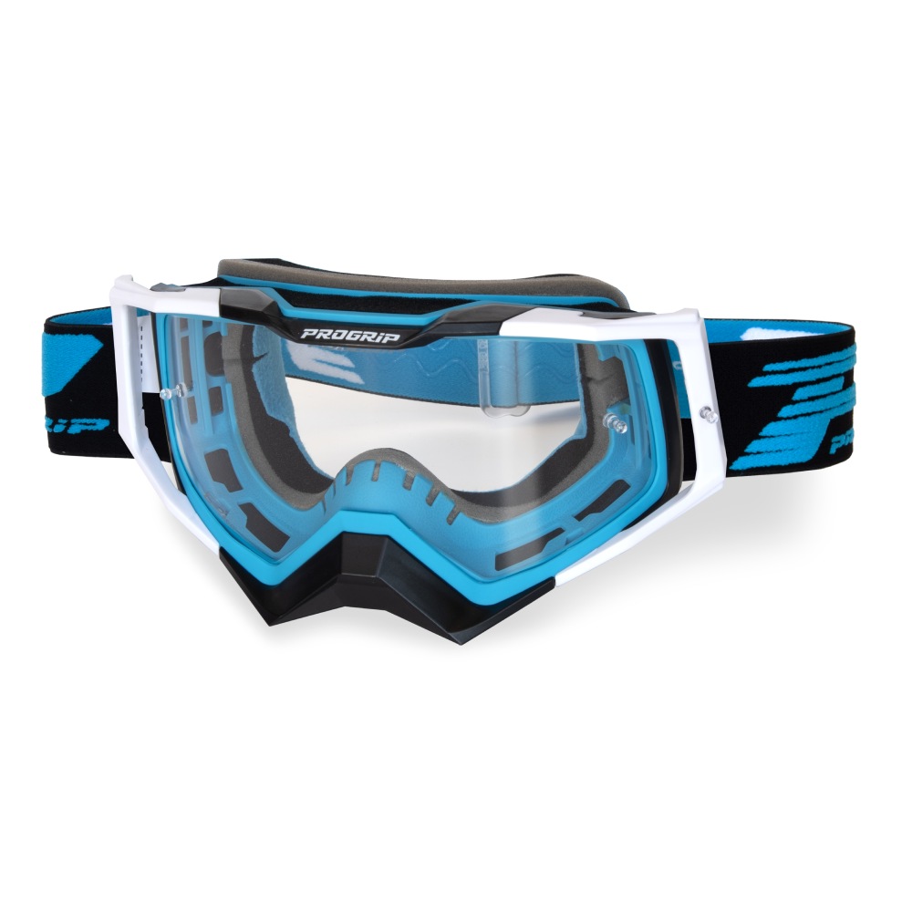 Goggles Pro Grip Rapid - Light blue Black White clear lens Goggles Pro Grip Rapid - Light blue Black White clear lens