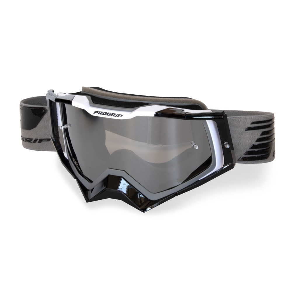 Goggles Pro Grip Rapid - Grey Black White mirrored lens silver Goggles Pro Grip Rapid - Grey Black White mirrored lens silver