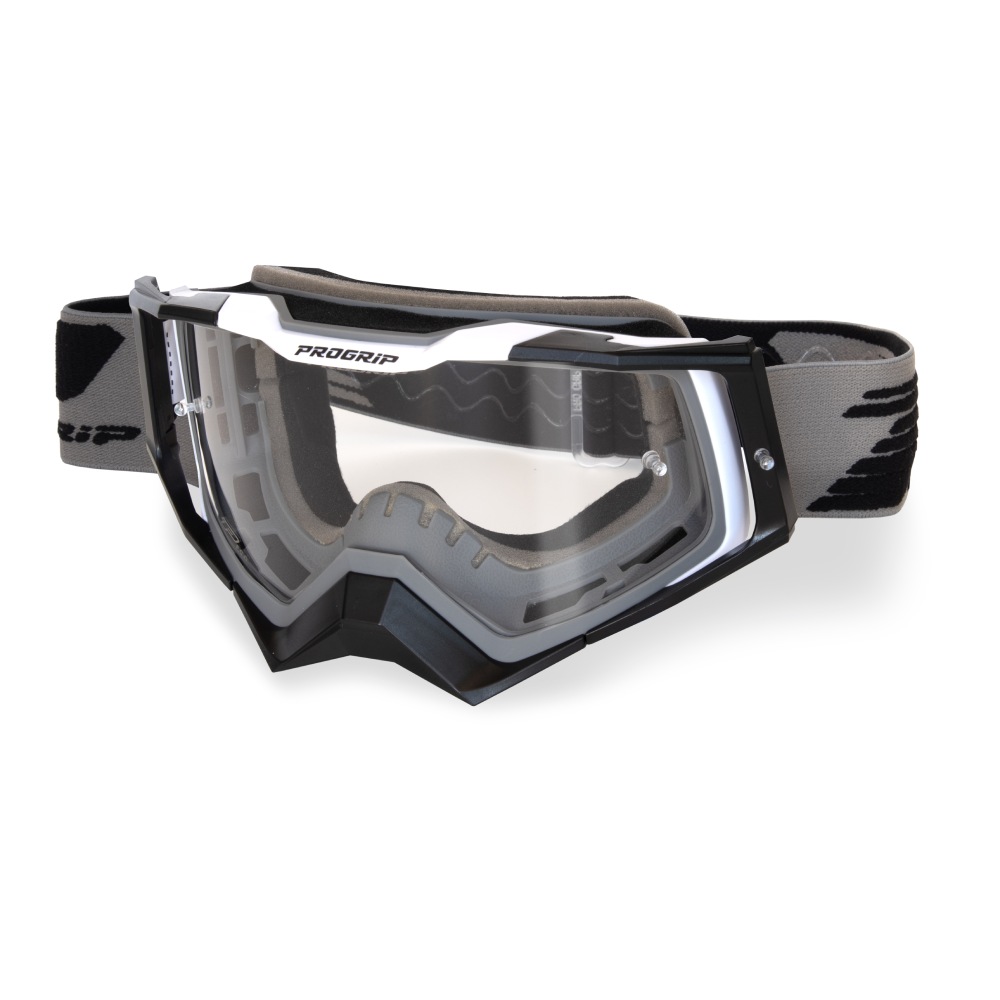 Goggles Pro Grip Rapid - Grey Black White clear lens Goggles Pro Grip Rapid - Grey Black White clear lens