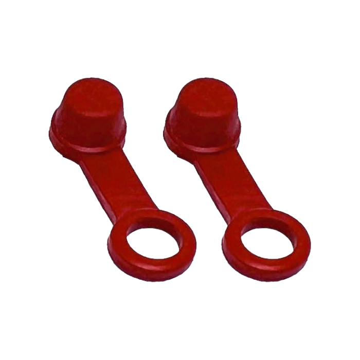 Pair of brake fluid caps red Pair of brake fluid caps red