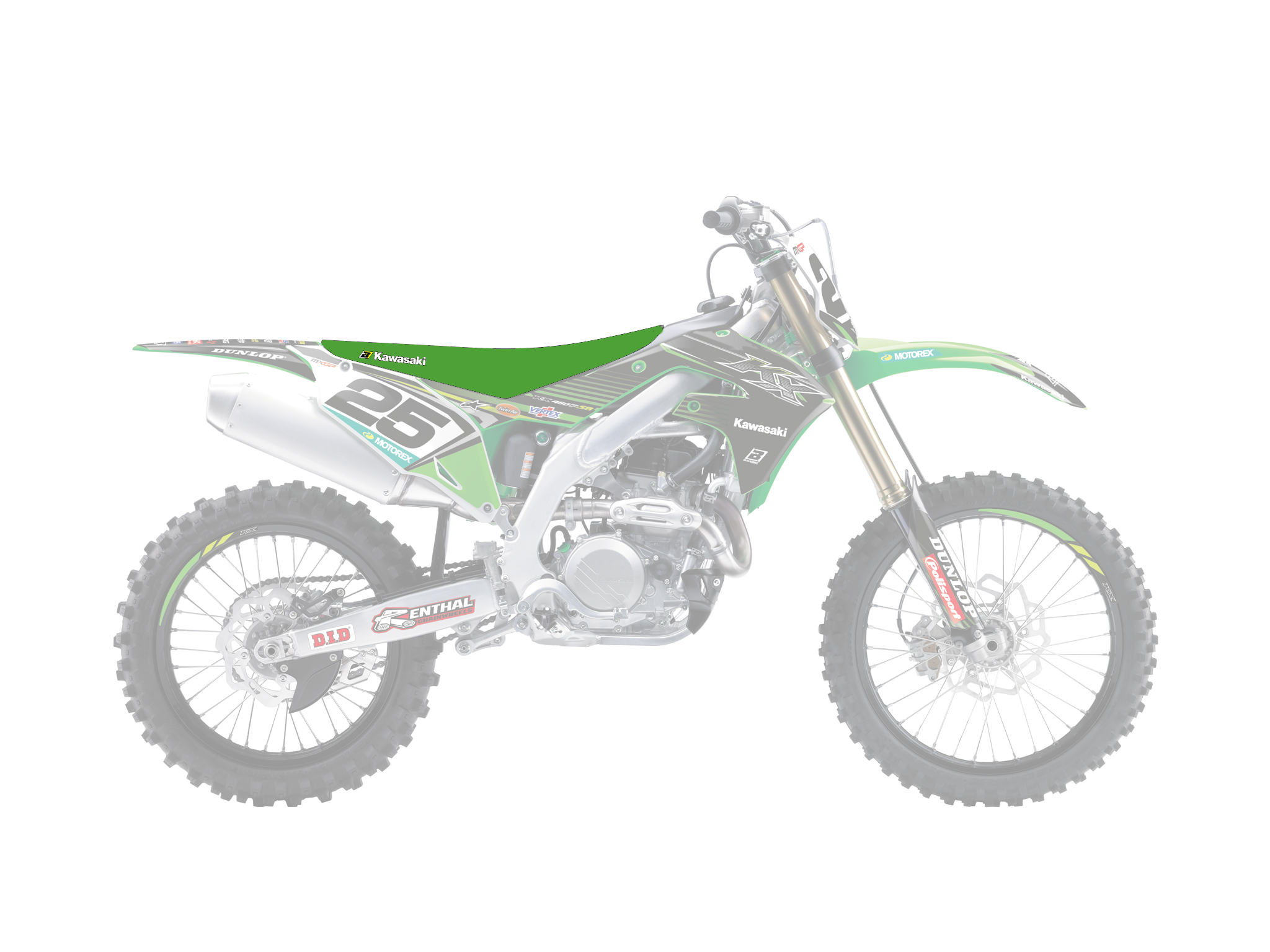 Seat cover Blackbird Kawasaki KX 250 F (21-25) pyramid green BL-1433G/01