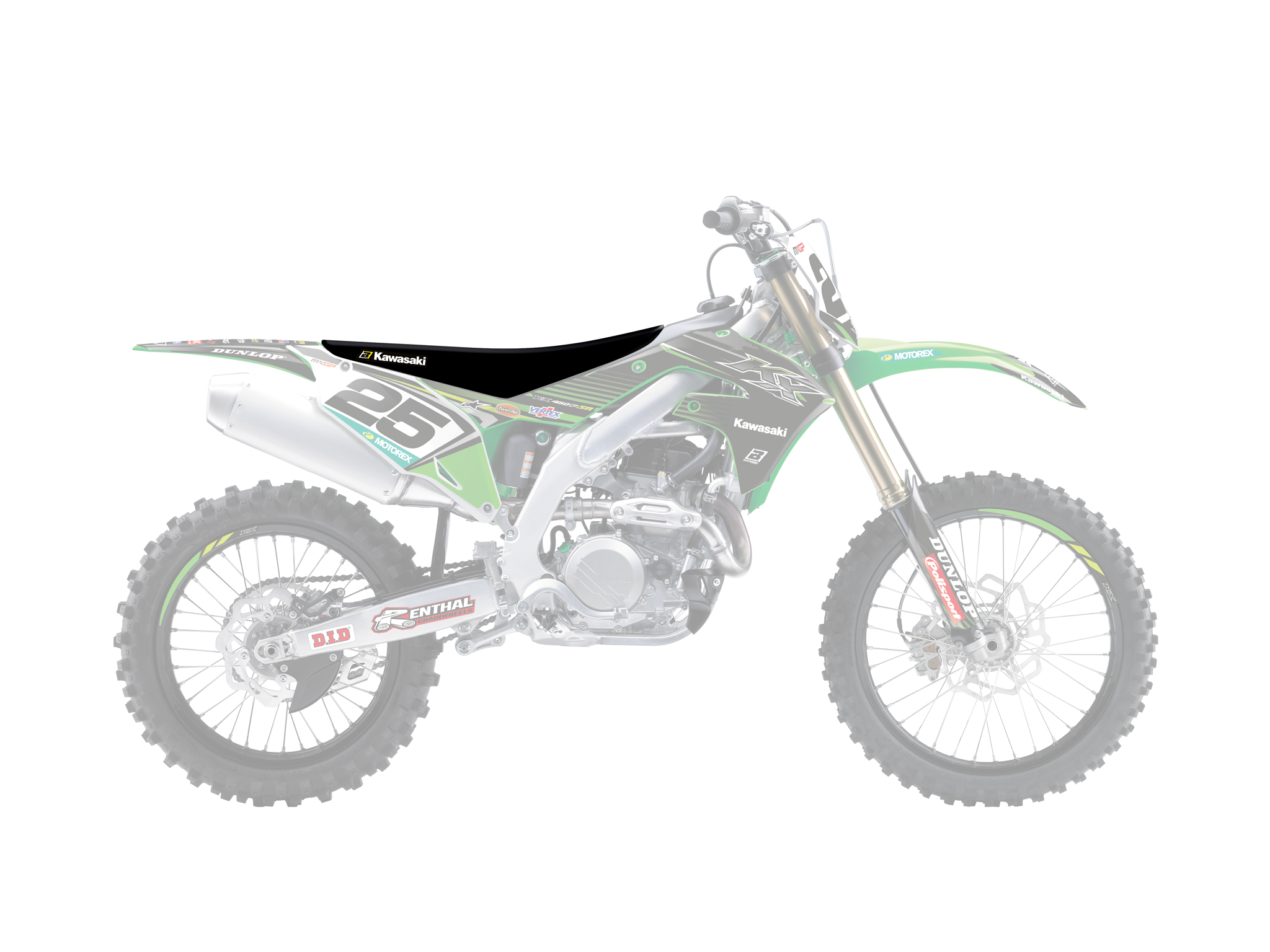 Seat cover Blackbird Kawasaki KX 250 F (21-25) pyramid black BL-1433G