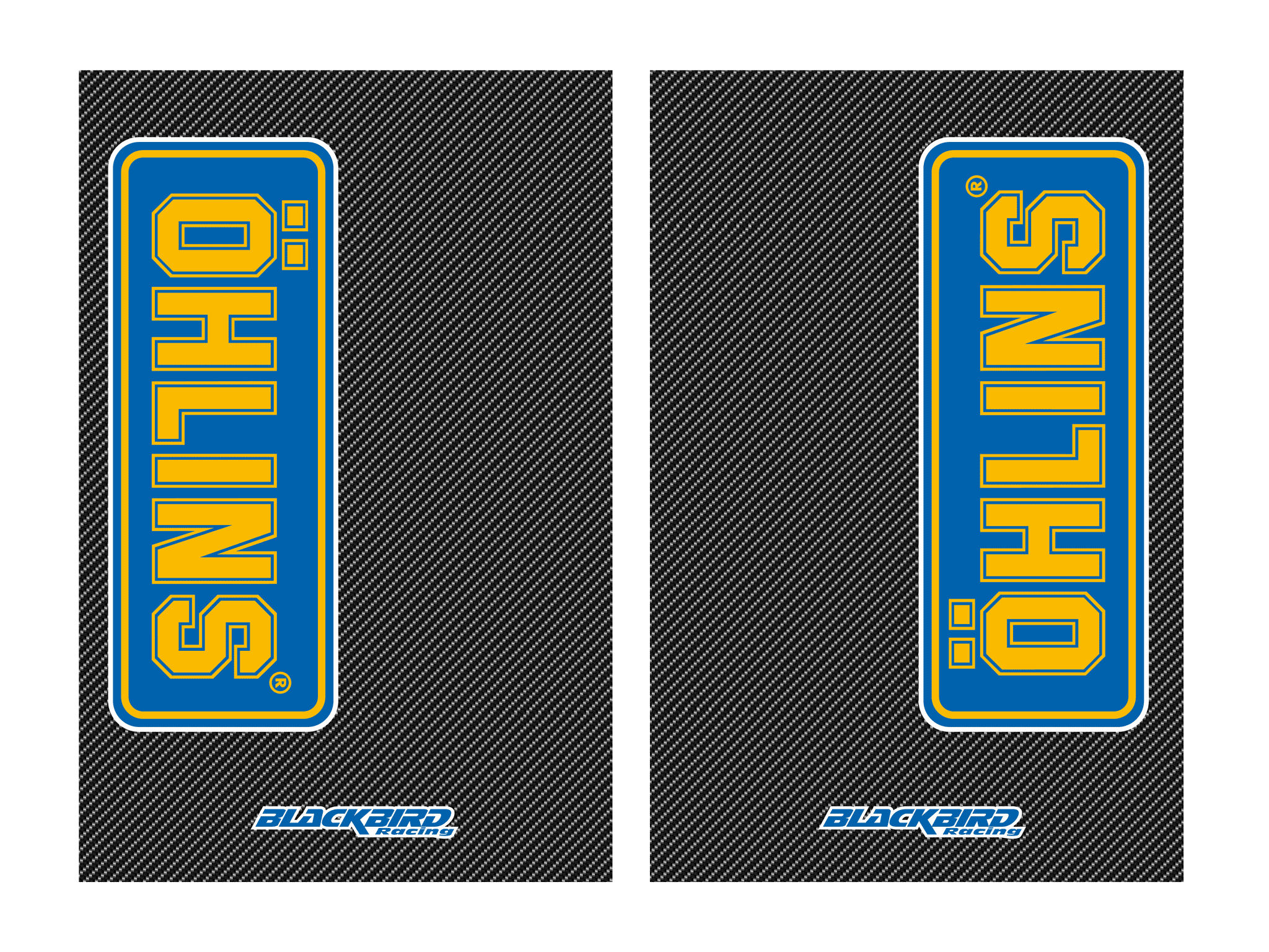 Kit sticker for Öhlins fork guard  with carbon background