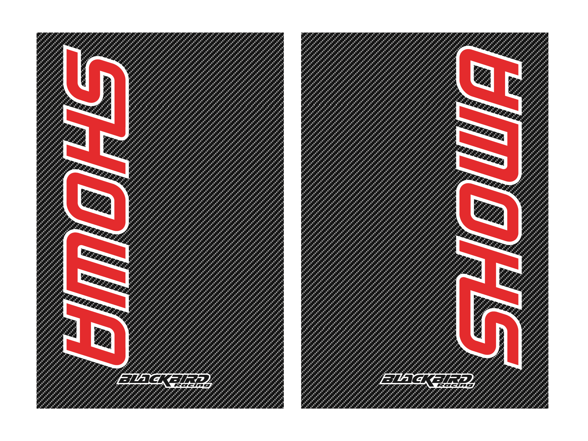 Kit sticker for Showa fork guard with carbon background