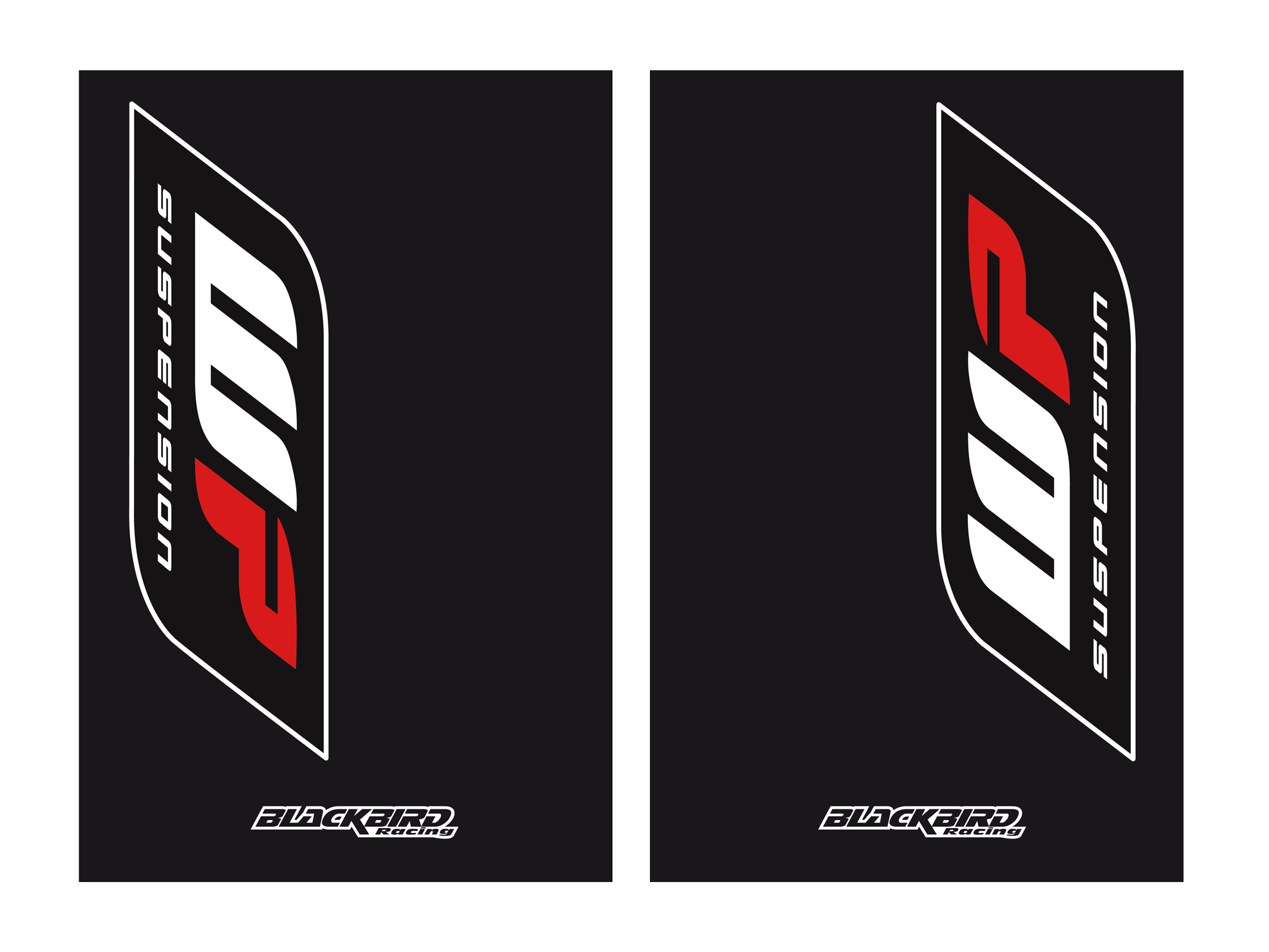 Kit sticker for WP fork guard with black background