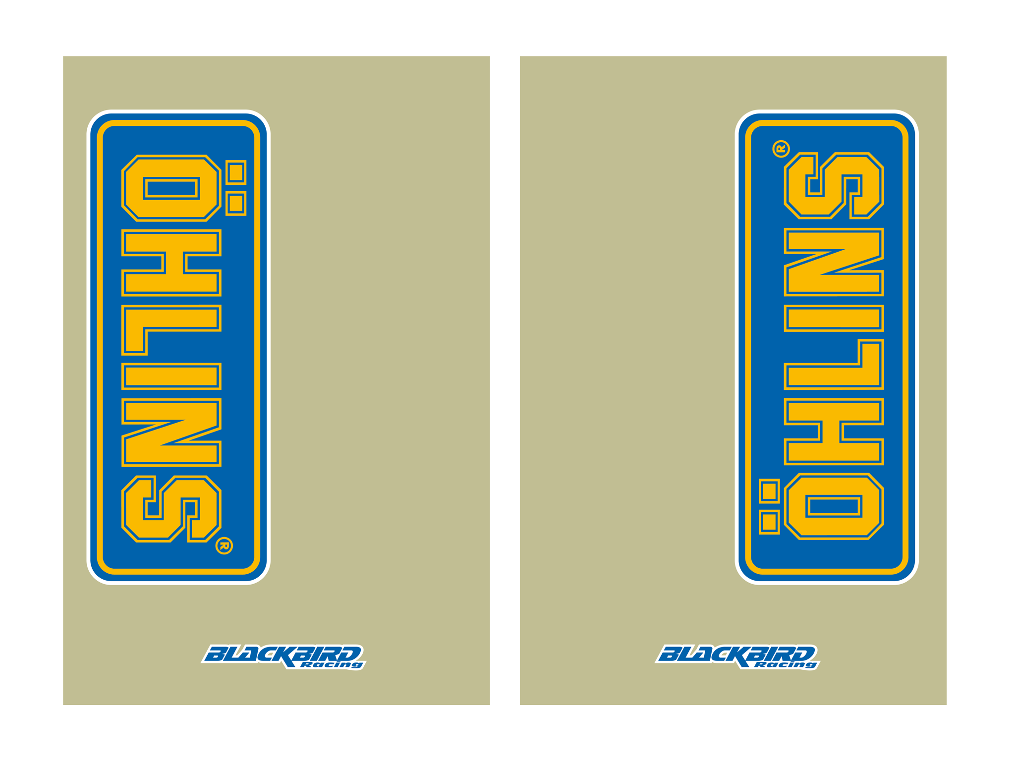 Kit sticker for Öhlins fork guard with transparent background