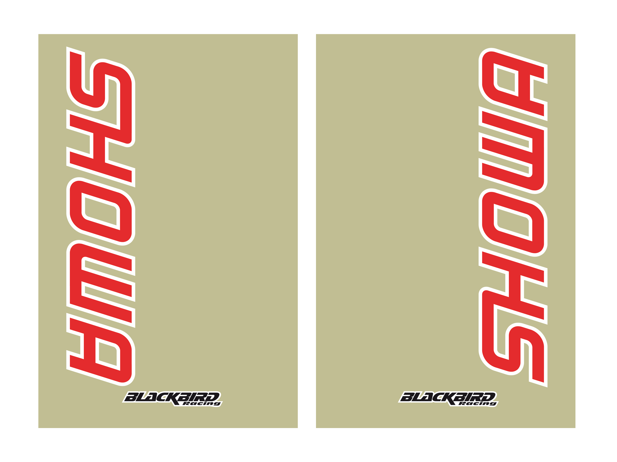 Kit sticker for Showa fork guard with transparent background