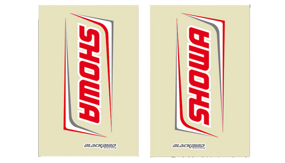 Kit sticker for Showa 2017 fork guard with transparent background