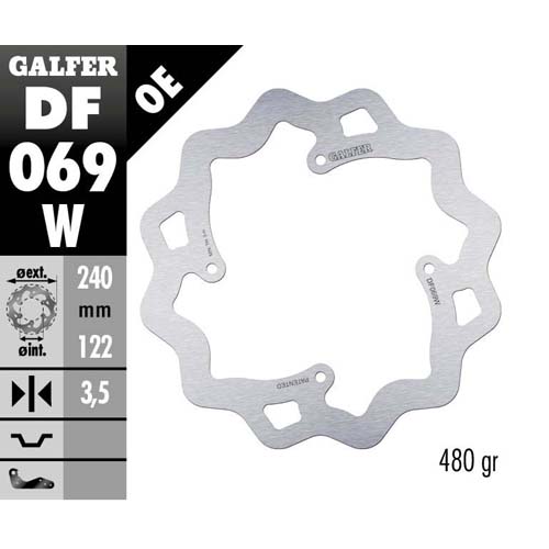 Brake disc Galfer Wave Honda CRF 250 R (04-25) rear DF069W