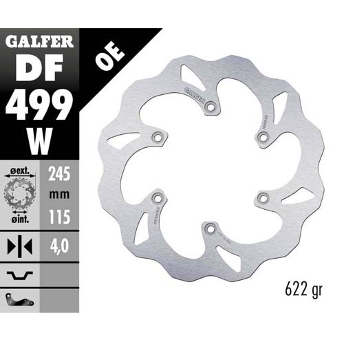 Brake disc Galfer Wave Yamaha YZ 426 F (02) rear DF499W