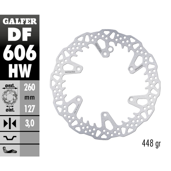 Brake disc Galfer Shark Husaberg 125 TE (12-14) front DF606HW