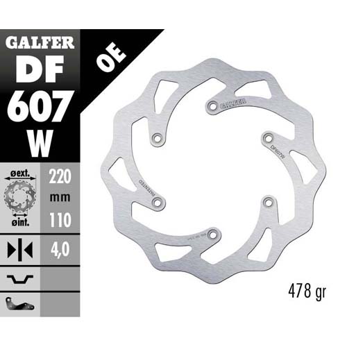 Brake disc Galfer Wave Husaberg 350 FE (13-14) rear DF607W