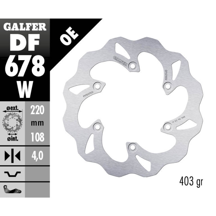 Brake disc Galfer Wave Rieju 250 MR (21-25) rear DF678W