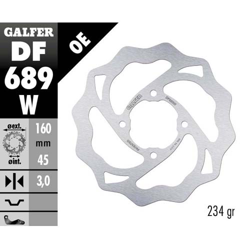 Brake disc Galfer Wave Gasgas 65 MC (21-22) rear DF689W