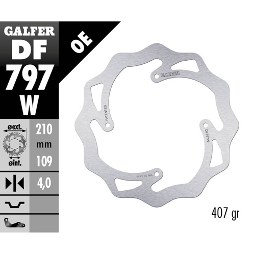 Brake disc Galfer Wave KTM 85 SX (11-20) rear DF797W