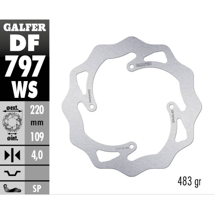 Brake disc Galfer Wave KTM 85 SX (13-20) rear maggiorato DF797WS