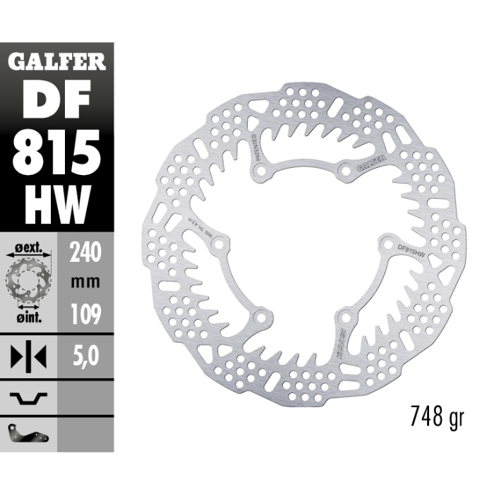 Brake disc Galfer Shark Beta RR 350 (13-25) rear - 5 mm DF815HW