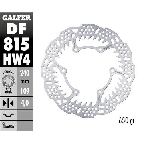 Brake disc Galfer Shark Beta RR 430 (15-25) rear - 4 mm DF815HW4