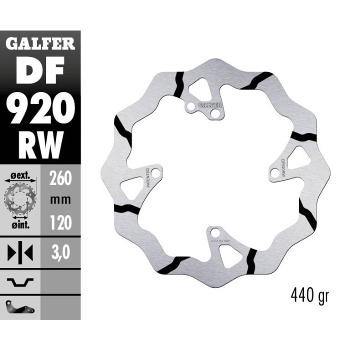 Brake disc Galfer Race Sherco 300 SEF-R (14-25) front DF920RW