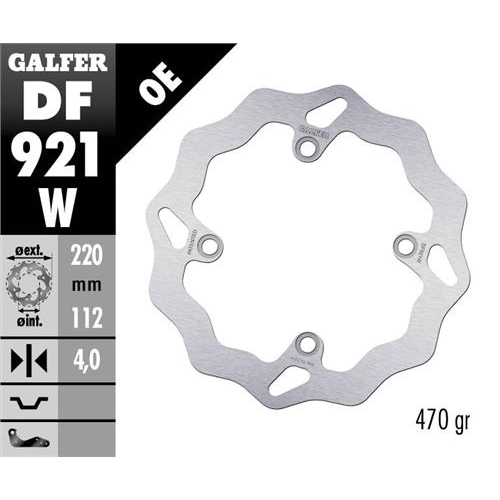 Brake disc Galfer Wave Sherco 300 SEF-R (14-25) rear DF921W