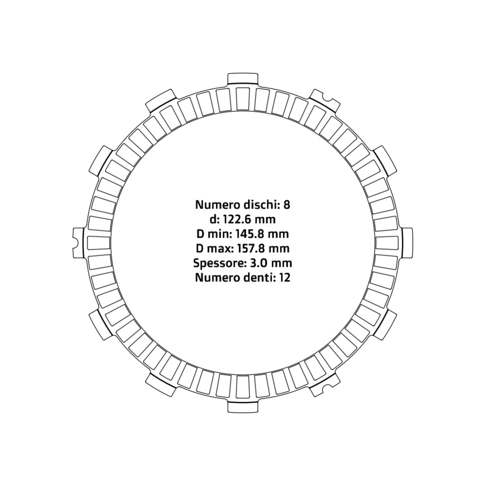 Clutch plates NRTeam Kawasaki KX 250 (92-08) - Friction set DS02.F007.8