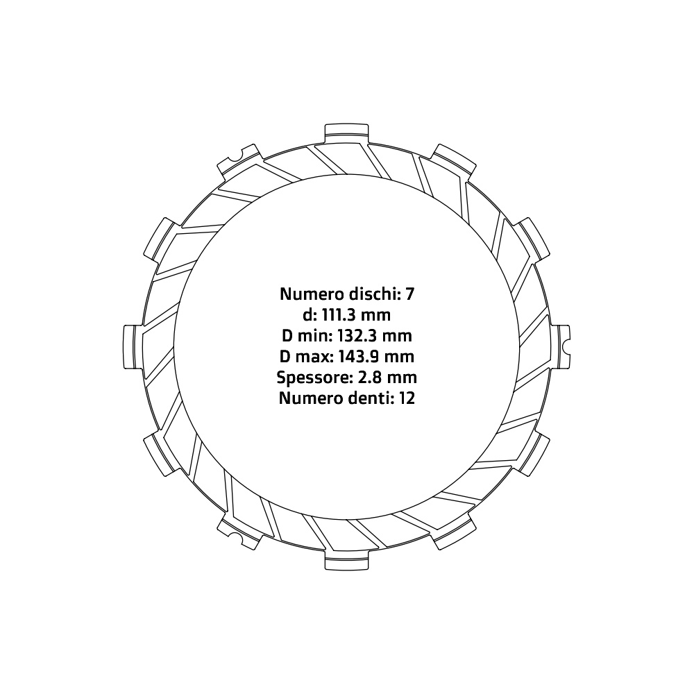 Clutch plates NRTeam Kawasaki KX 125 (97-08) - Friction set DS02.F011.7