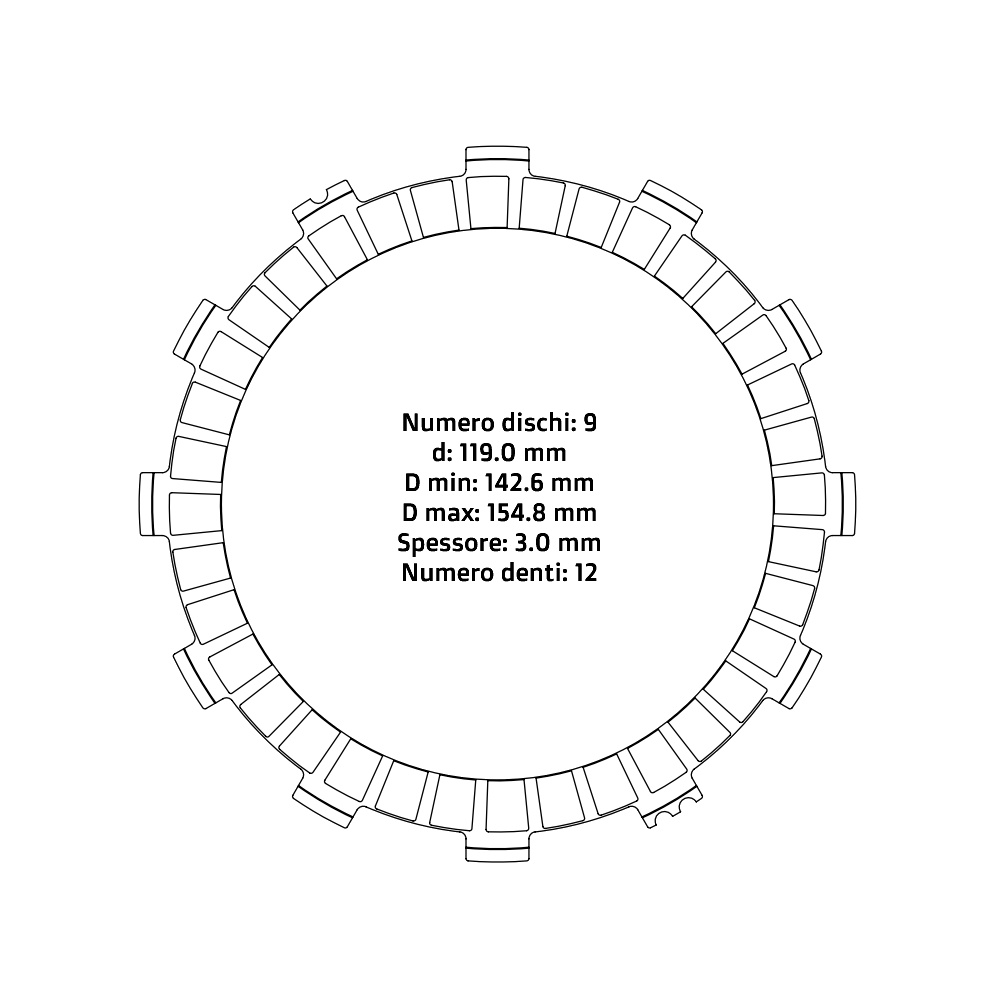 Clutch plates NRTeam Fantic 450 XEF (22-23) - Friction set DS02.F014.9