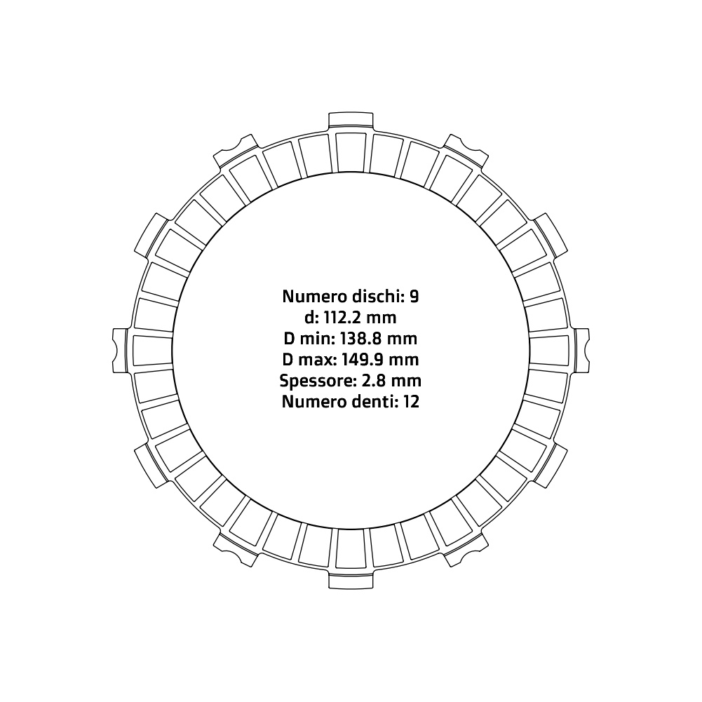 Clutch plates NRTeam Husaberg 450 FE (09-12) - Friction set DS02.F020.9