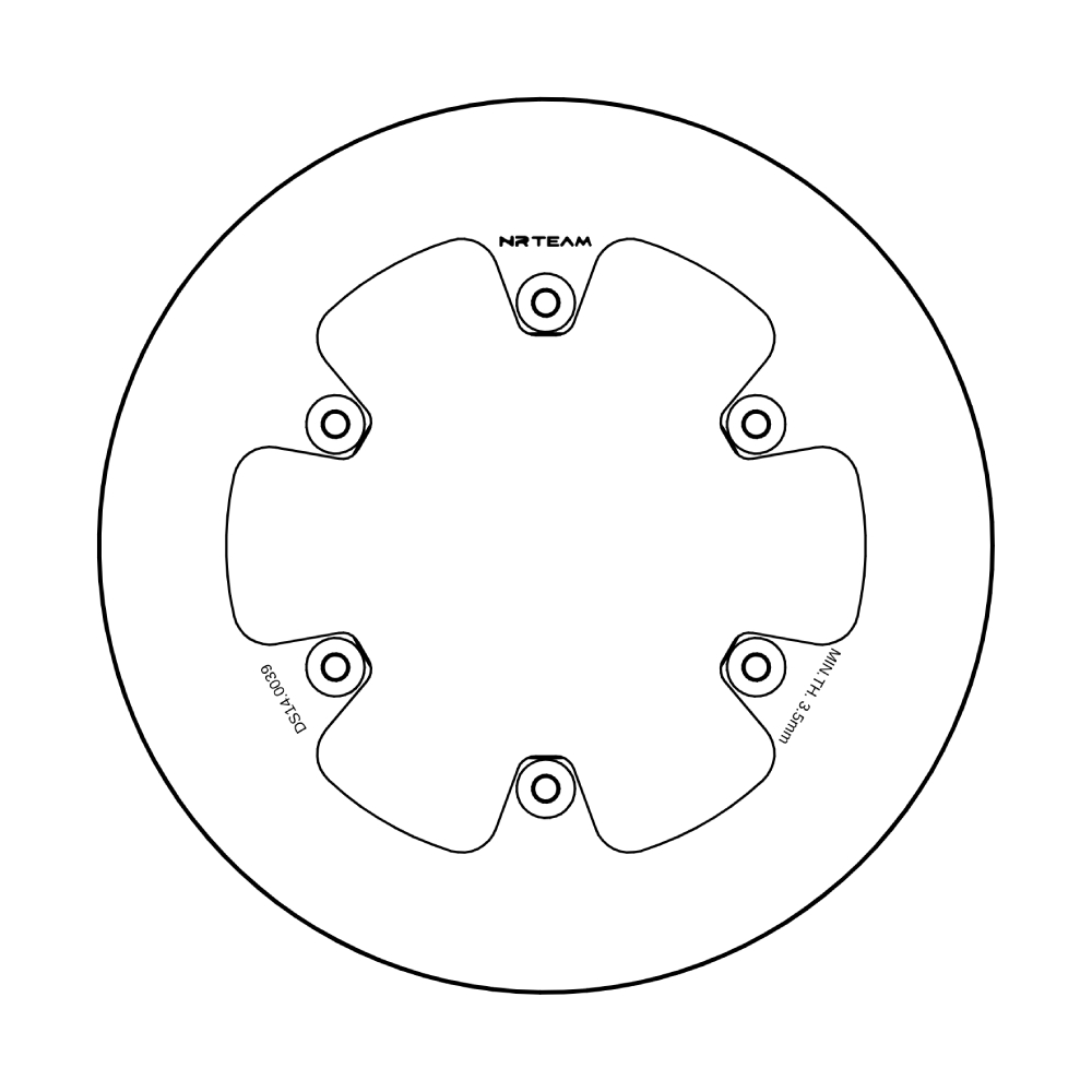 Brake disc NRTeam Yamaha YZ 250 (02-18) rear solid DS14.0039