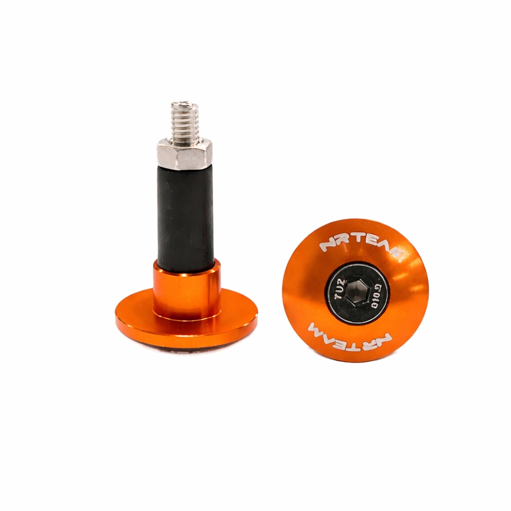 Pair of handlebar end caps NRTeam orange