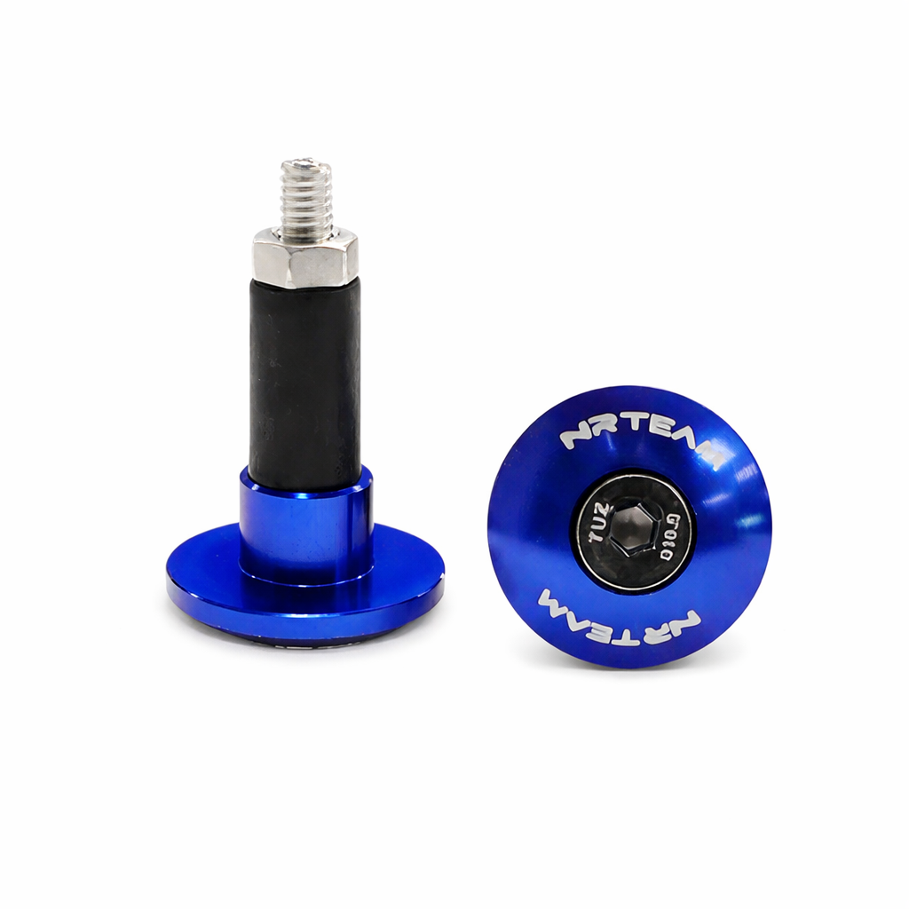 Pair of handlebar end caps NRTeam blue