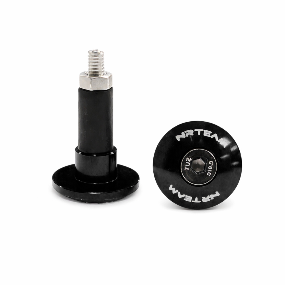 Pair of handlebar end caps NRTeam black