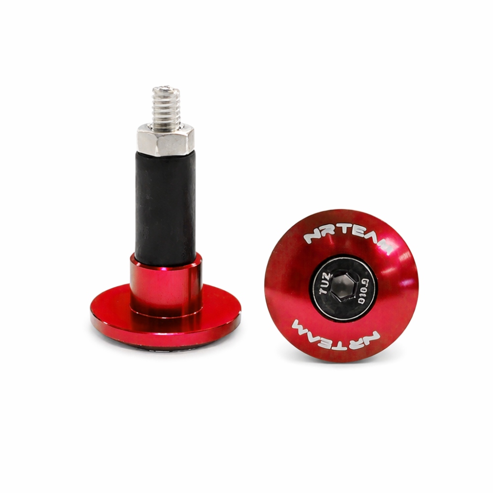 Pair of handlebar end caps NRTeam red