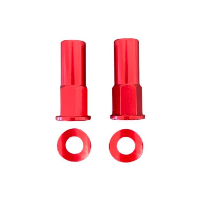 Pair of rim lock nuts red Pair of rim lock nuts red