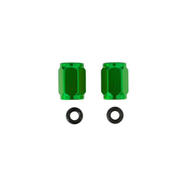 Pair of tire valve caps green Pair of tire valve caps green