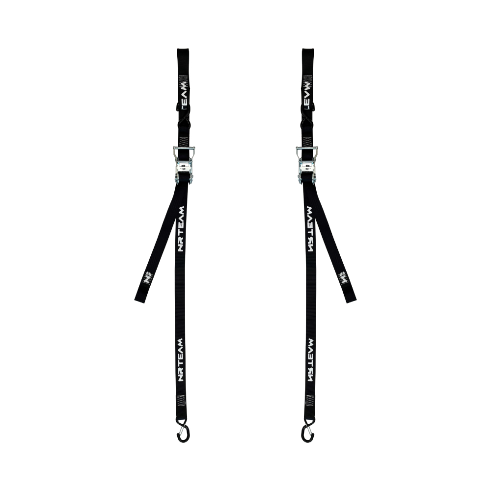 Pair of ratchet tie-down straps for motorcycle 38mm black Pair of ratchet tie-down straps for motorcycle 38mm black