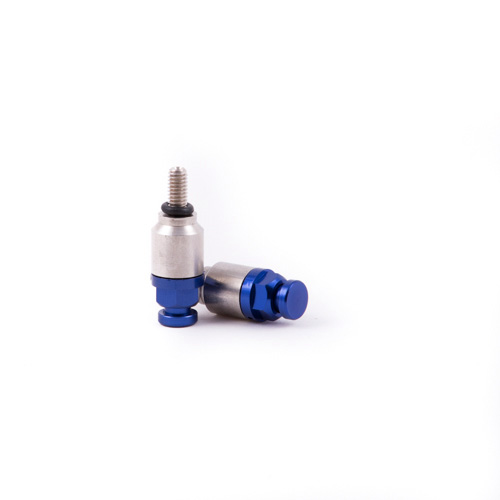 Pair of quick-release fork bleeders M4x0.7 blue Pair of quick-release fork bleeders M4x0.7 blue