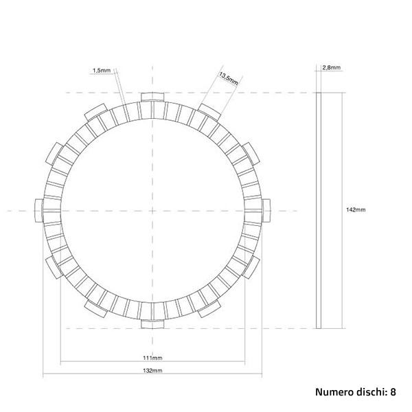 Clutch Discs (Friction) FCC Suzuki RM 125 (92-02) FCC.0055