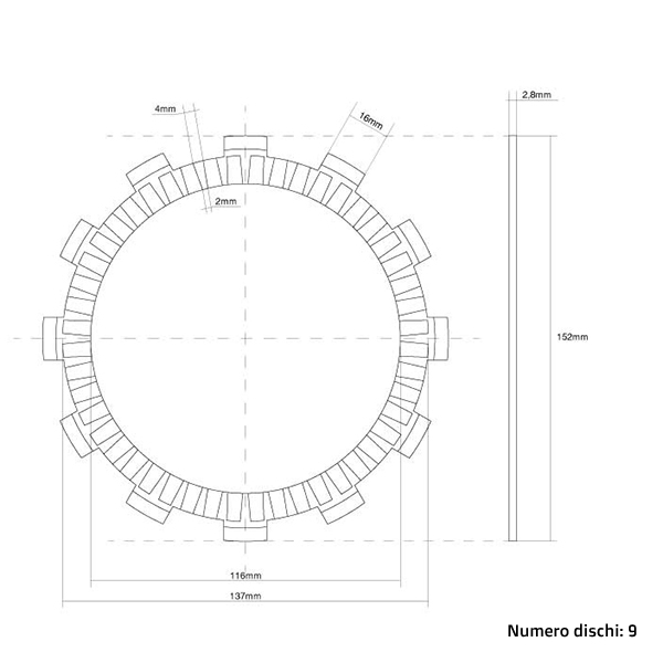 Clutch Discs (Friction) FCC Suzuki RM 250 (92-93) FCC.0070