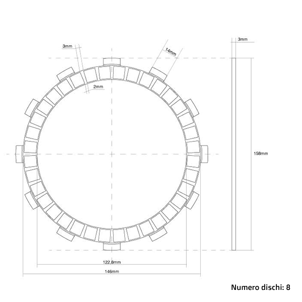 Clutch Discs (Friction) FCC Suzuki RM 250 (96-02) FCC.0077