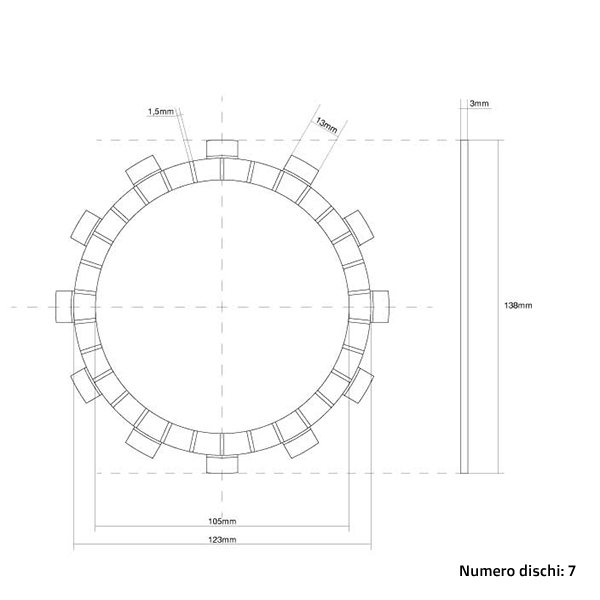Clutch Discs (Friction) FCC Yamaha YZ 125 (91-92) FCC.0088