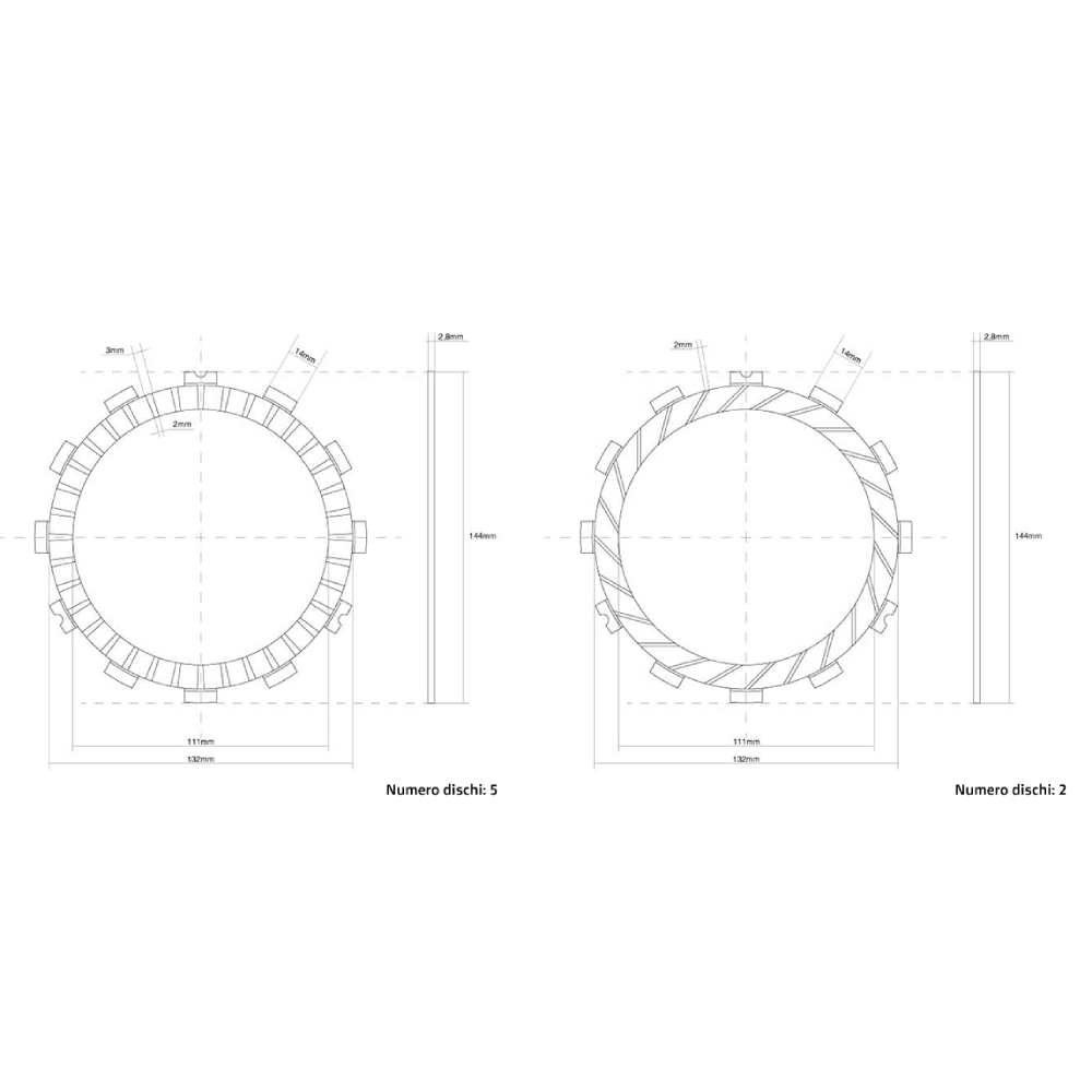 Clutch Discs (Friction) FCC Kawasaki KX 125 (97-08) FCC.0133