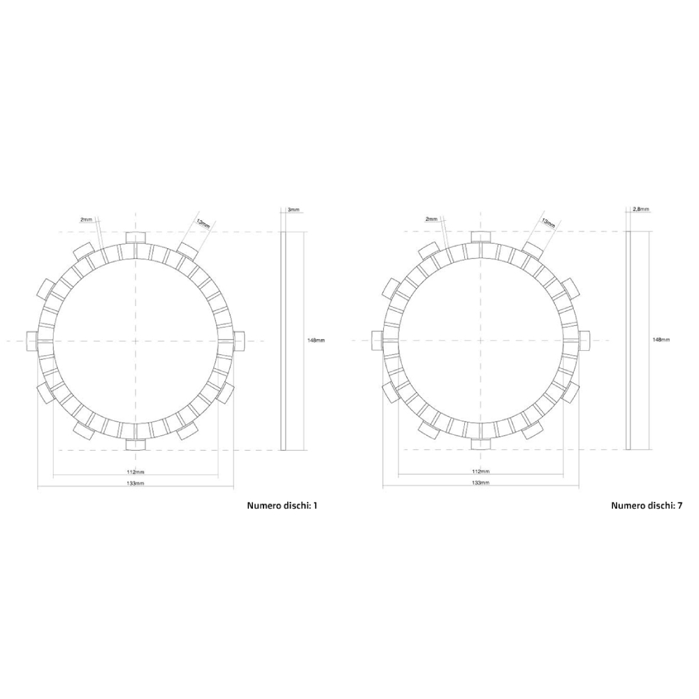 Clutch Discs (Friction) FCC Yamaha WR 400 F (98-00) FCC.0162