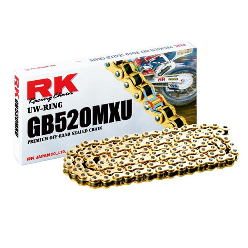 Drive chain RK chain pitch 520 cross-enduro professional with U-RING 120 links -gold GB520MXU.120