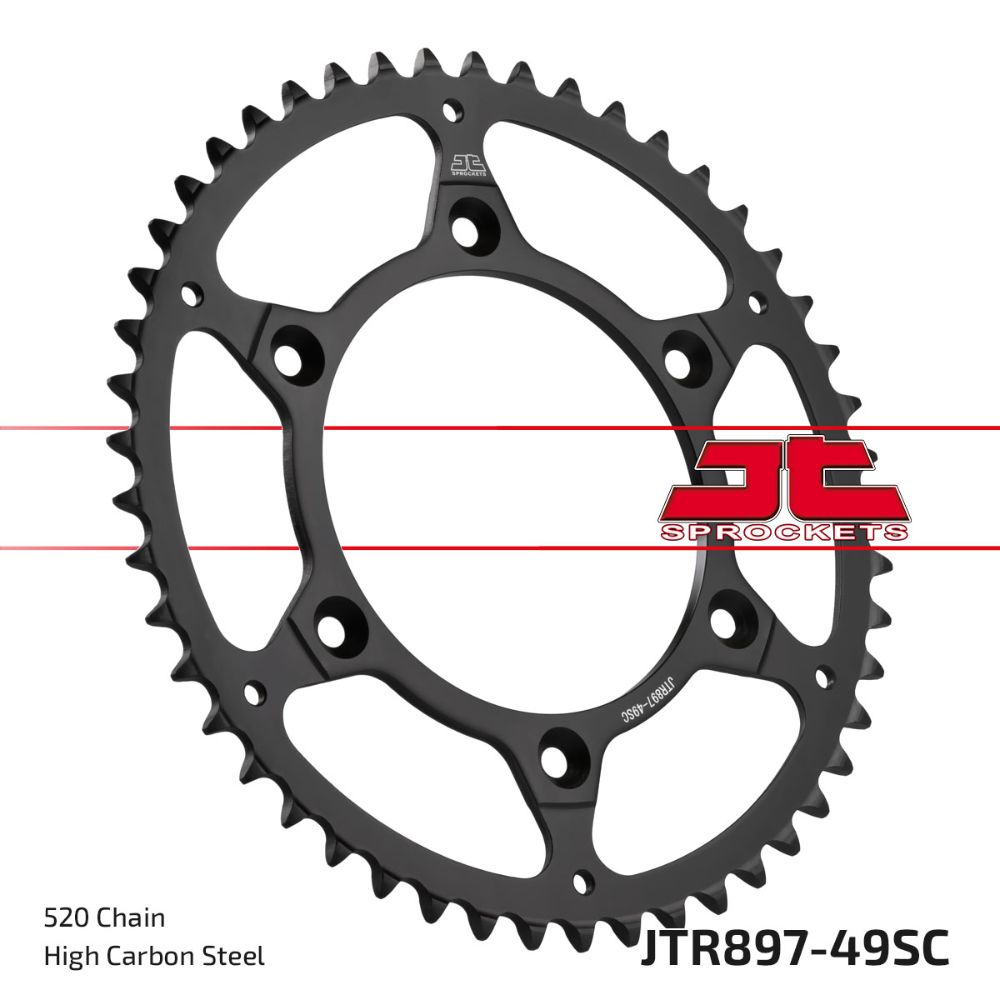 Rear sprocket JT steel KTM 144 SX (08) 49 teeth self-cleaning JTR897.49SC