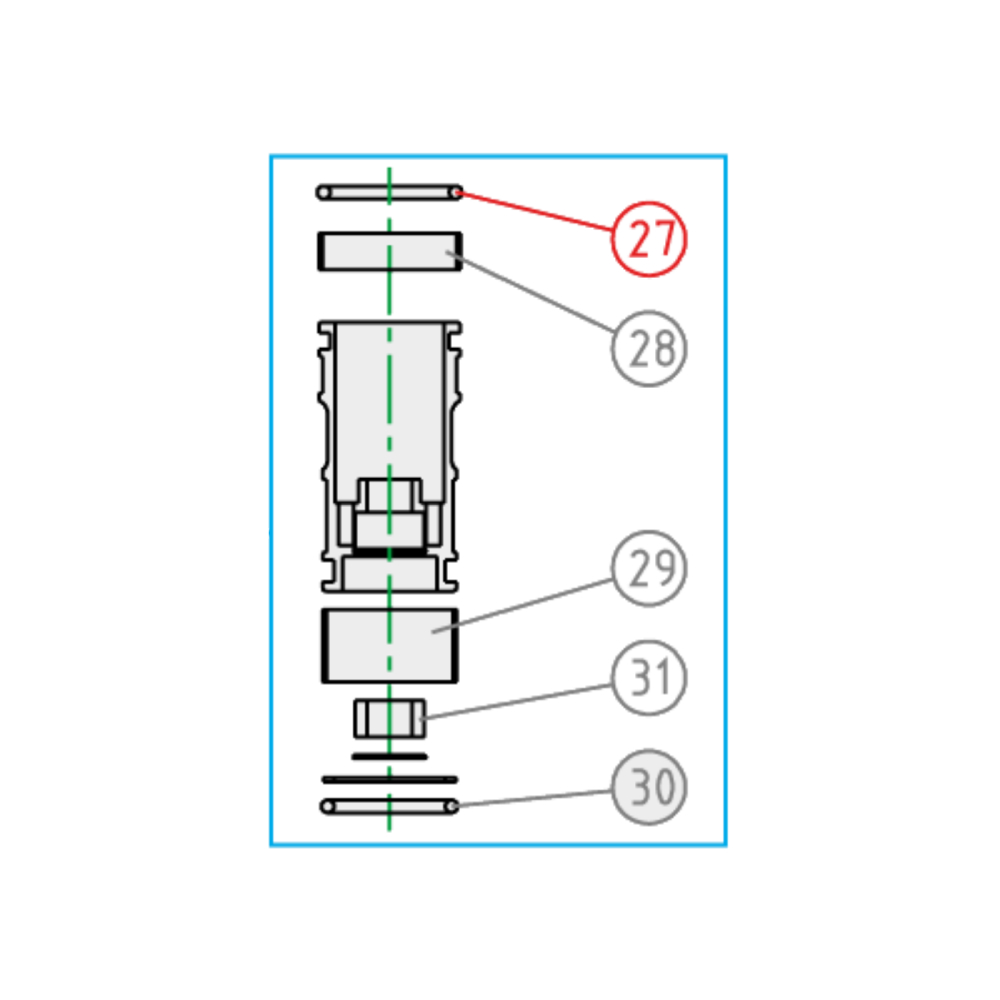 Free piston KYB Kawasaki KX 450 F (13-14) - Upper O-ring K110270000301